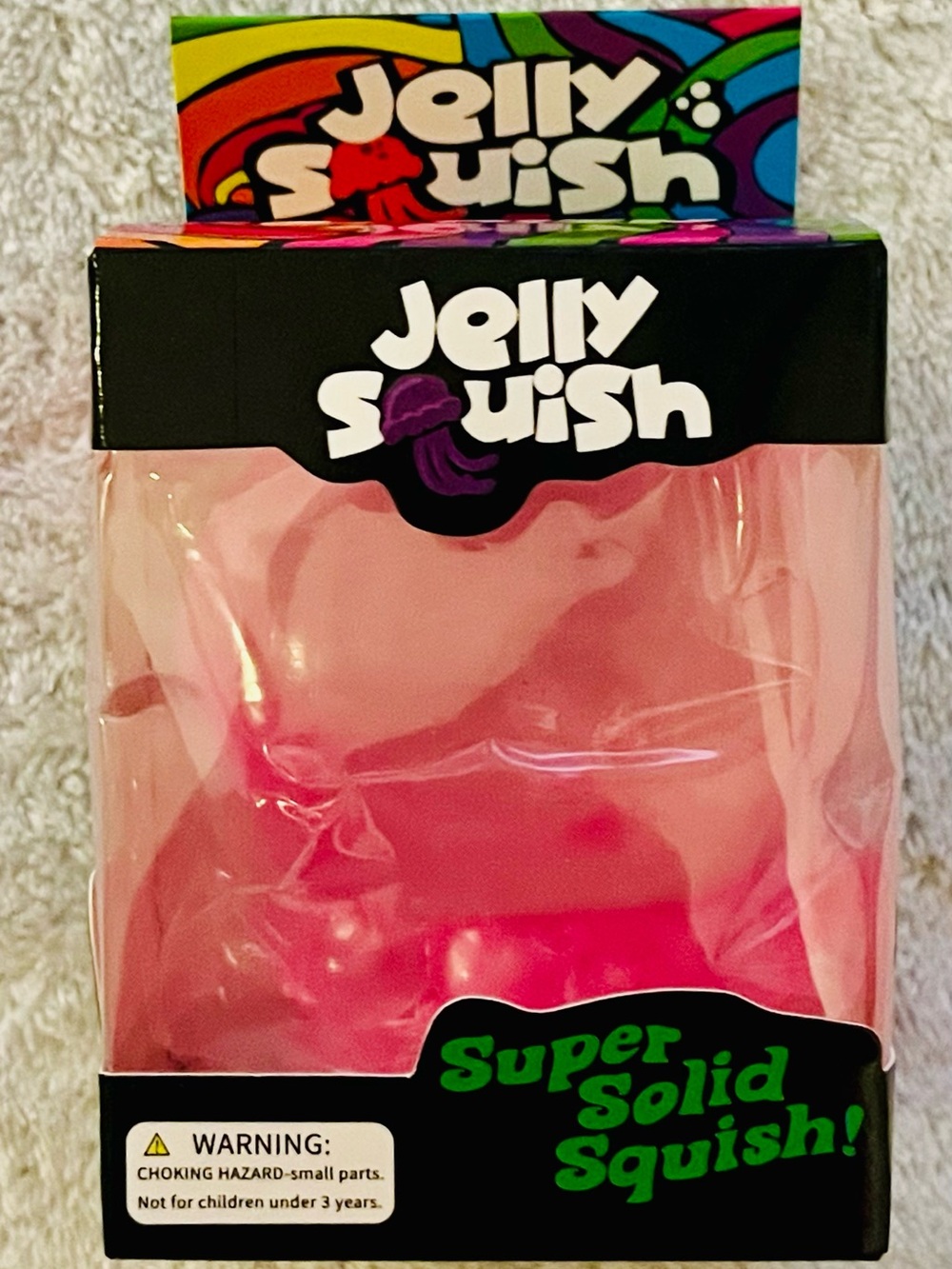 Large- Jelly Squish Super Solid Squish! Pink Squishy Toy